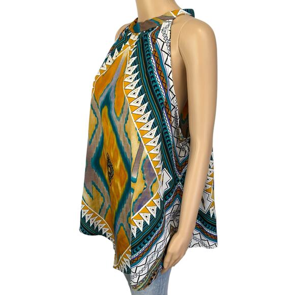 2/$15 Ashley Stewart Scarf Hem Halter Top Boho Southwestern 3X Plus Size 22/24 - Picture 4 of 11